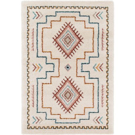Tapis crème shaggy berbère ethnique Karavane