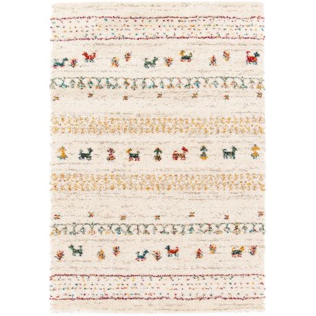 Tapis ethnique shaggy berbère crème Fez