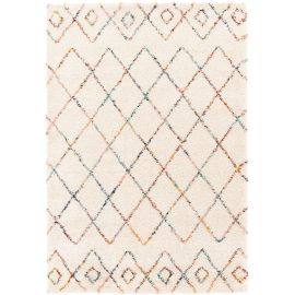 Tapis berbère ethnique shaggy crème Medina