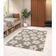 Tapis vert floral design shaggy Elea