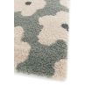 Tapis vert floral design shaggy Elea