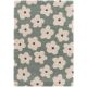 Tapis vert floral design shaggy Elea