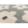 Tapis vert floral design shaggy Elea