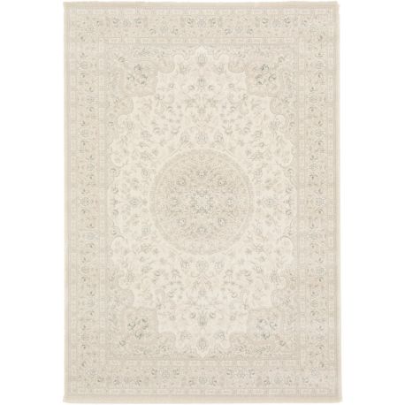 Tapis rectangle à courtes mèches vintage crème Dania