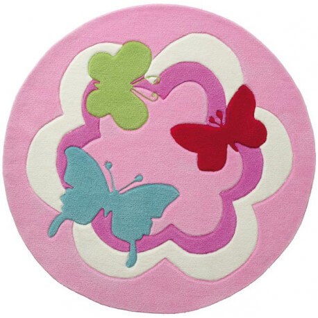 Tapis rose pour enfant tufté main Butterfly Party Esprit Home