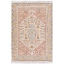 Tapis à poils ras motif oriental recyclé beige Raya