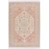 Tapis à poils ras motif oriental recyclé beige Raya