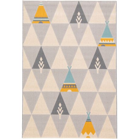 Tapis gris enfant à courtes mèches Wanda