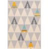 Tapis gris enfant à courtes mèches Wanda