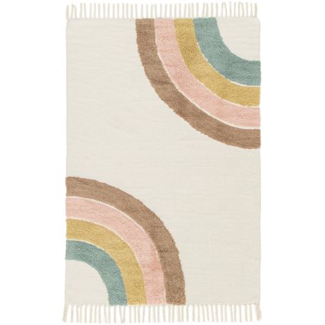 Tapis multicolore en coton enfant fait main Rainbow