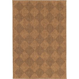 Tapis effet jute marron plat extérieur et intérieur moderne Sloan