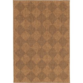 Tapis effet jute marron plat extérieur et intérieur moderne Sloan