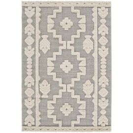 Tapis effet 3D style orient blanc Hadra