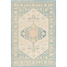 Tapis extérieur et intérieur plat oriental bleu Baha