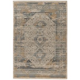 Tapis avec franges vintage rayé multicolore Pippa