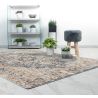 Tapis vintage avec franges rayé rectangle Marta