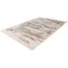 Tapis beige moderne avec franges rayé Nova