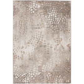 Tapis effet 3D design rectangle beige argenté Costa