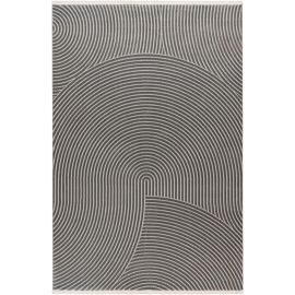 Tapis moderne effet courbe avec franges Hanae