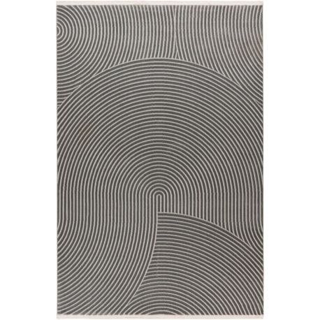 Tapis moderne effet courbe avec franges Hanae