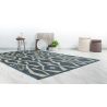 Tapis moderne extérieur et intérieur plat bleu Nuevo