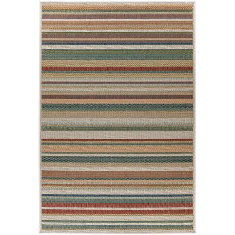 Tapis rayé plat extérieur et intérieur multicolore Spectro