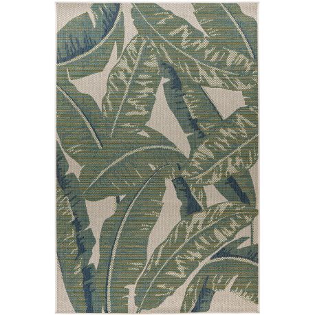 Tapis floral extérieur et intérieur vert plat Branver