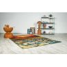 Tapis plat extérieur moderne multicolore Kasuri