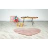 Tapis coeur enfant lavable en machine antidérapant rose pastel Rocky