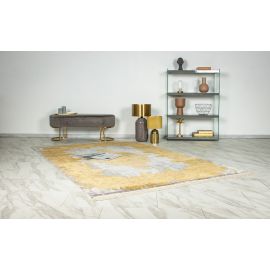 Tapis vintage effet 3D avec franges rayé luxe Alix