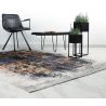 Tapis moderne avec franges rayé 3D Hadri