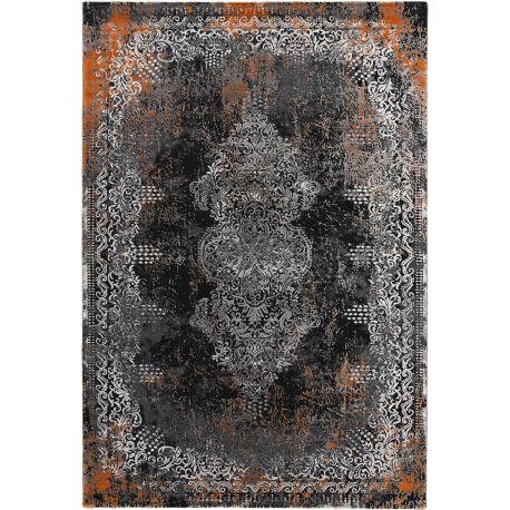 Tapis vintage terre rayé effet 3D rectangle Sam