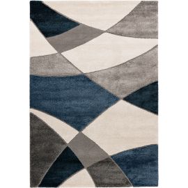 Tapis noir et or design plat en peau de vache naturel Santi