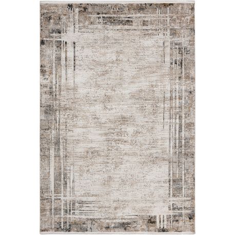 Tapis rectangle vintage courtes mèches rayé Justine