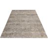 Tapis moderne abstrait avec franges gris Milo