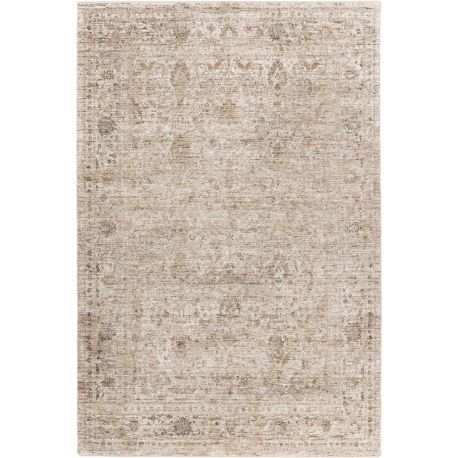 Tapis beige oriental avec franges ethnique Philis