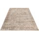 Tapis vintage avec franges beige rayé Jaya