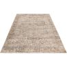 Tapis vintage avec franges beige rayé Jaya