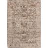 Tapis vintage rayé avec franges café Antik