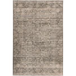 Tapis gris vintage rayé avec franges Nuance