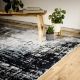 Tapis gris lavable en machine abstrait design Malone