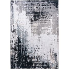 Tapis gris lavable en machine abstrait design Malone