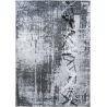 Tapis abstrait lavable en machine gris design Kimi