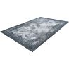 Tapis gris vintage rayé lavable en machine Vincent