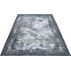 Tapis gris vintage rayé lavable en machine Vincent