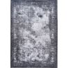 Tapis gris vintage rayé lavable en machine Vincent