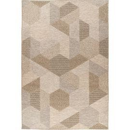 Tapis graphique extérieur et intérieur design taupe Elena