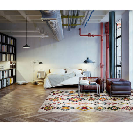 Tapis Lara RugVista 140x200 Cm - Laine Tuftée Main - Poil Moyen - Blanc - Pour Salon, Chambre, Salle à Manger - 14