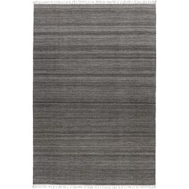 Tapis noir et or design plat en peau de vache naturel Santi