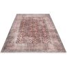 Tapis en laine recyclé lavable en machine vintage rayé Daphne